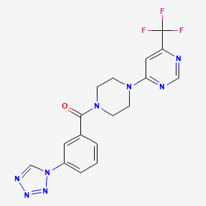(3-(1H-tetrazol-1-yl)phenyl)(4-(6-(trifluoromethyl)pyrimidin-4-yl)piperazin-1-yl)methanone