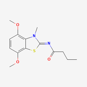 molecular formula C14H18N2O3S B3017209 N-(4,7-dimethoxy-3-methyl-1,3-benzothiazol-2-ylidene)butanamide CAS No. 868370-61-0