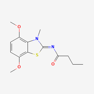 N-(4,7-dimethoxy-3-methyl-1,3-benzothiazol-2-ylidene)butanamide