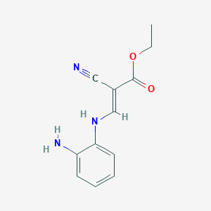 molecular formula C12H13N3O2 B3017214 Ethyl 3-[(2-aminophenyl)amino]-2-cyanoprop-2-enoate CAS No. 21025-47-8