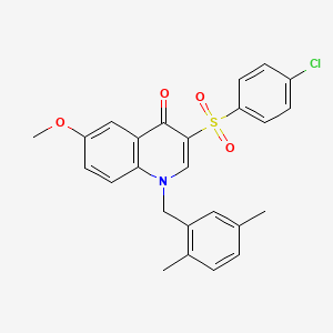 3-(4-Chlorophenyl)sulfonyl-1-[(2,5-dimethylphenyl)methyl]-6-methoxyquinolin-4-one