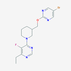 4-[3-[(5-Bromopyrimidin-2-yl)oxymethyl]piperidin-1-yl]-6-ethyl-5-fluoropyrimidine