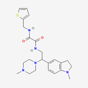N1-(2-(1-methylindolin-5-yl)-2-(4-methylpiperazin-1-yl)ethyl)-N2-(thiophen-2-ylmethyl)oxalamide