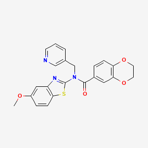 molecular formula C23H19N3O4S B3017263 N-(5-methoxy-1,3-benzothiazol-2-yl)-N-[(pyridin-3-yl)methyl]-2,3-dihydro-1,4-benzodioxine-6-carboxamide CAS No. 895414-17-2