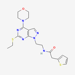 molecular formula C19H24N6O2S2 B3017281 N-(2-(6-(ethylthio)-4-morpholino-1H-pyrazolo[3,4-d]pyrimidin-1-yl)ethyl)-2-(thiophen-2-yl)acetamide CAS No. 941948-83-0