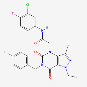 N-(3-chloro-4-fluorophenyl)-2-(1-ethyl-6-(4-fluorobenzyl)-3-methyl-5,7-dioxo-6,7-dihydro-1H-pyrazolo[4,3-d]pyrimidin-4(5H)-yl)acetamide