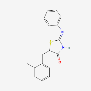molecular formula C17H16N2OS B3017301 (E)-5-(2-methylbenzyl)-2-(phenylimino)thiazolidin-4-one CAS No. 219554-73-1