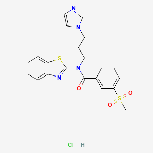 N-(3-(1H-imidazol-1-yl)propyl)-N-(benzo[d]thiazol-2-yl)-3-(methylsulfonyl)benzamide hydrochloride