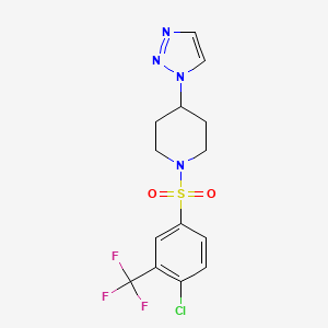 1-((4-chloro-3-(trifluoromethyl)phenyl)sulfonyl)-4-(1H-1,2,3-triazol-1-yl)piperidine