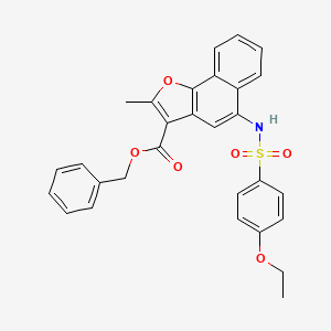 molecular formula C29H25NO6S B3017318 Benzyl 5-(4-ethoxyphenylsulfonamido)-2-methylnaphtho[1,2-b]furan-3-carboxylate CAS No. 442553-93-7