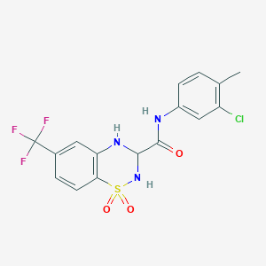 molecular formula C16H13ClF3N3O3S B3017322 N-(3-chloro-4-methylphenyl)-1,1-dioxo-6-(trifluoromethyl)-3,4-dihydro-2H-1lambda6,2,4-benzothiadiazine-3-carboxamide CAS No. 941982-75-8