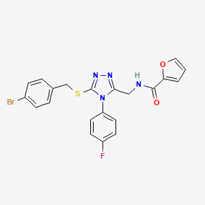 molecular formula C21H16BrFN4O2S B3017324 N-((5-((4-bromobenzyl)thio)-4-(4-fluorophenyl)-4H-1,2,4-triazol-3-yl)methyl)furan-2-carboxamide CAS No. 392685-04-0