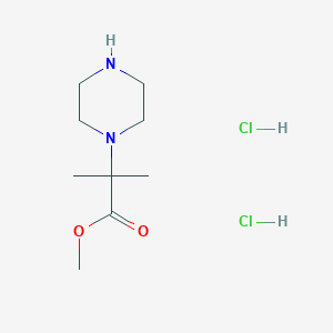 molecular formula C9H20Cl2N2O2 B3017327 Methyl 2-methyl-2-(piperazin-1-yl)propanoate dihydrochloride CAS No. 1803582-83-3
