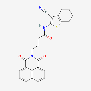 molecular formula C25H21N3O3S B3017423 N-(3-cyano-4,5,6,7-tetrahydro-1-benzothiophen-2-yl)-4-(1,3-dioxobenzo[de]isoquinolin-2-yl)butanamide CAS No. 304476-50-4