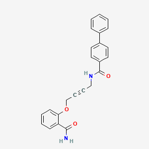 molecular formula C24H20N2O3 B3017446 N-(4-(2-carbamoylphenoxy)but-2-yn-1-yl)-[1,1'-biphenyl]-4-carboxamide CAS No. 1421517-18-1