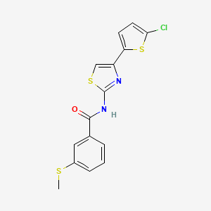 molecular formula C15H11ClN2OS3 B3017450 N-(4-(5-chlorothiophen-2-yl)thiazol-2-yl)-3-(methylthio)benzamide CAS No. 896356-61-9