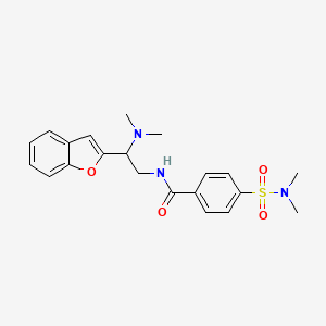molecular formula C21H25N3O4S B3017463 N-[2-(1-benzofuran-2-yl)-2-(dimethylamino)ethyl]-4-(dimethylsulfamoyl)benzamide CAS No. 2034311-16-3