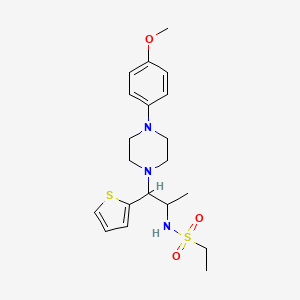 molecular formula C20H29N3O3S2 B3017473 N-(1-(4-(4-methoxyphenyl)piperazin-1-yl)-1-(thiophen-2-yl)propan-2-yl)ethanesulfonamide CAS No. 847381-41-3