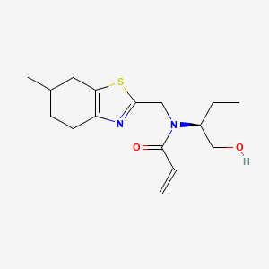 molecular formula C16H24N2O2S B3017487 N-[(2S)-1-Hydroxybutan-2-yl]-N-[(6-methyl-4,5,6,7-tetrahydro-1,3-benzothiazol-2-yl)methyl]prop-2-enamide CAS No. 2411184-32-0