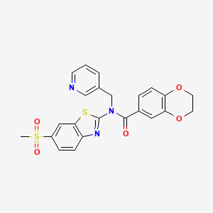 N-(6-(methylsulfonyl)benzo[d]thiazol-2-yl)-N-(pyridin-3-ylmethyl)-2,3-dihydrobenzo[b][1,4]dioxine-6-carboxamide