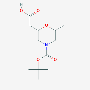 2-[6-Methyl-4-[(2-methylpropan-2-yl)oxycarbonyl]morpholin-2-yl]acetic acid