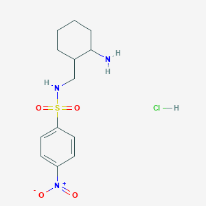 molecular formula C13H20ClN3O4S B3017497 N-[(2-aminocyclohexyl)methyl]-4-nitrobenzene-1-sulfonamide hydrochloride CAS No. 1798716-40-1