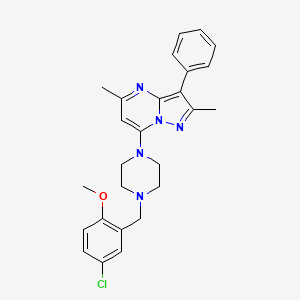 7-(4-(5-Chloro-2-methoxybenzyl)piperazin-1-yl)-2,5-dimethyl-3-phenylpyrazolo[1,5-a]pyrimidine