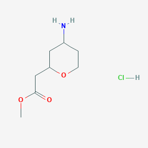 Methyl 2-(4-aminooxan-2-yl)acetate;hydrochloride