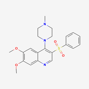 3-(Benzenesulfonyl)-6,7-dimethoxy-4-(4-methylpiperazin-1-yl)quinoline