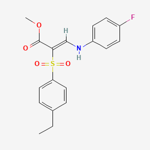 methyl (2Z)-2-[(4-ethylphenyl)sulfonyl]-3-[(4-fluorophenyl)amino]acrylate