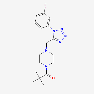 1-(4-((1-(3-fluorophenyl)-1H-tetrazol-5-yl)methyl)piperazin-1-yl)-2,2-dimethylpropan-1-one