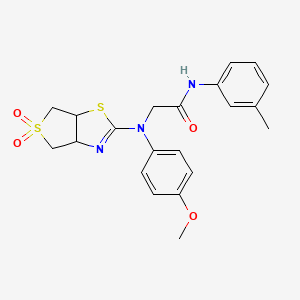 2-((5,5-dioxido-3a,4,6,6a-tetrahydrothieno[3,4-d]thiazol-2-yl)(4-methoxyphenyl)amino)-N-(m-tolyl)acetamide