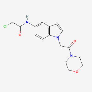 molecular formula C16H18ClN3O3 B3017555 2-Chloro-N-[1-(2-morpholin-4-yl-2-oxoethyl)indol-5-yl]acetamide CAS No. 2411249-44-8
