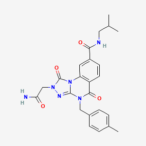 molecular formula C24H26N6O4 B3017573 2-(2-amino-2-oxoethyl)-N-isobutyl-4-(4-methylbenzyl)-1,5-dioxo-1,2,4,5-tetrahydro-[1,2,4]triazolo[4,3-a]quinazoline-8-carboxamide CAS No. 1243107-74-5
