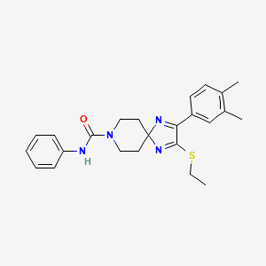 molecular formula C24H28N4OS B3017577 2-(3,4-dimethylphenyl)-3-(ethylthio)-N-phenyl-1,4,8-triazaspiro[4.5]deca-1,3-diene-8-carboxamide CAS No. 1359219-57-0
