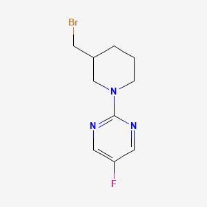 molecular formula C10H13BrFN3 B3017580 2-(3-(Bromomethyl)piperidin-1-yl)-5-fluoropyrimidine CAS No. 1353979-24-4