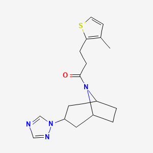 1-((1R,5S)-3-(1H-1,2,4-triazol-1-yl)-8-azabicyclo[3.2.1]octan-8-yl)-3-(3-methylthiophen-2-yl)propan-1-one