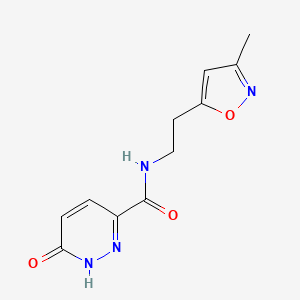 molecular formula C11H12N4O3 B3017586 N-(2-(3-methylisoxazol-5-yl)ethyl)-6-oxo-1,6-dihydropyridazine-3-carboxamide CAS No. 1421458-97-0