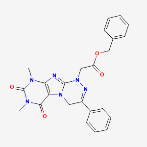 molecular formula C24H22N6O4 B3017587 benzyl 2-(7,9-dimethyl-6,8-dioxo-3-phenyl-6,7,8,9-tetrahydro-[1,2,4]triazino[3,4-f]purin-1(4H)-yl)acetate CAS No. 922686-50-8
