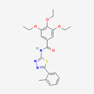 molecular formula C22H25N3O4S B3017592 3,4,5-triethoxy-N-[5-(2-methylphenyl)-1,3,4-thiadiazol-2-yl]benzamide CAS No. 392243-48-0