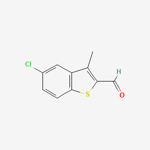 molecular formula C10H7ClOS B3017605 5-Chloro-3-methylbenzo[b]thiophene-2-carbaldehyde CAS No. 50451-78-0