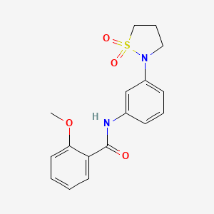 molecular formula C17H18N2O4S B3017609 N-(3-(1,1-dioxidoisothiazolidin-2-yl)phenyl)-2-methoxybenzamide CAS No. 941932-38-3