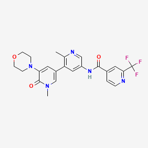molecular formula C23H22F3N5O3 B3017650 N-(1',2-dimethyl-5'-morpholino-6'-oxo-1',6'-dihydro-[3,3'-bipyridin]-5-yl)-2-(trifluoromethyl)isonicotinamide CAS No. 1800390-45-7