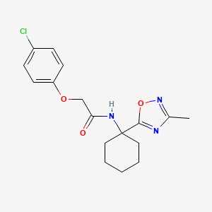 molecular formula C17H20ClN3O3 B3017690 2-(4-chlorophenoxy)-N-[1-(3-methyl-1,2,4-oxadiazol-5-yl)cyclohexyl]acetamide CAS No. 1396876-16-6