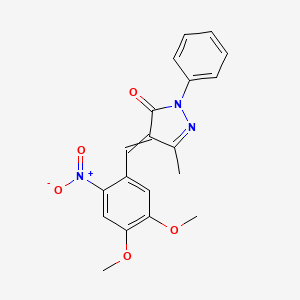 4-[(4,5-Dimethoxy-2-nitrophenyl)methylidene]-5-methyl-2-phenylpyrazol-3-one