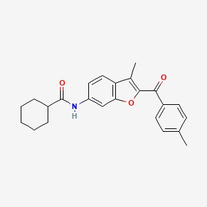N-[3-methyl-2-(4-methylbenzoyl)-1-benzofuran-6-yl]cyclohexanecarboxamide