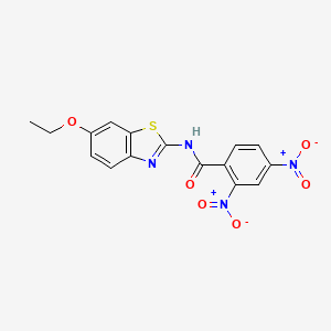molecular formula C16H12N4O6S B3017702 N-(6-ethoxy-1,3-benzothiazol-2-yl)-2,4-dinitrobenzamide CAS No. 301235-70-1
