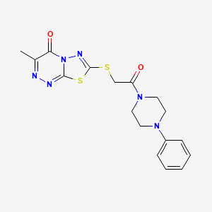 3-Methyl-7-[2-oxo-2-(4-phenylpiperazin-1-yl)ethyl]sulfanyl-[1,3,4]thiadiazolo[2,3-c][1,2,4]triazin-4-one