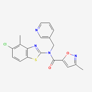 molecular formula C19H15ClN4O2S B3017704 N-(5-chloro-4-methylbenzo[d]thiazol-2-yl)-3-methyl-N-(pyridin-3-ylmethyl)isoxazole-5-carboxamide CAS No. 946317-69-7