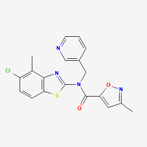N-(5-chloro-4-methylbenzo[d]thiazol-2-yl)-3-methyl-N-(pyridin-3-ylmethyl)isoxazole-5-carboxamide